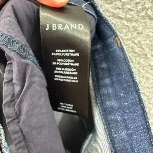 J. Brand Skinny Jeans Womens 29 Blue Dark Wash High Rise Stretch Distressed Boho - Picture 8 of 9